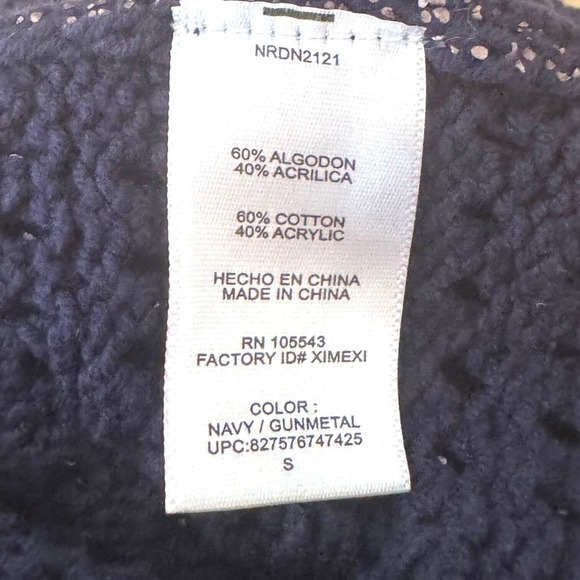 🍀Narcisco Rodriguez Pullover Sweater Blue Silver Open Knit Cotton Blend Small - Picture 7 of 10
